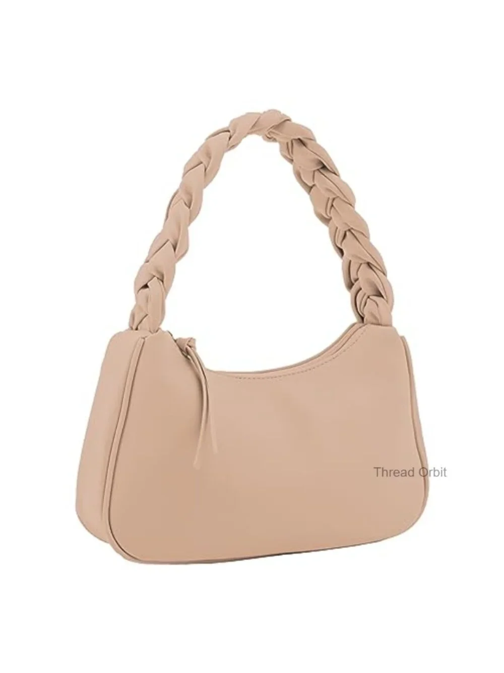 Braided Top Handle Hobo Tote Handbag - Faux Leather Shoulder Bag